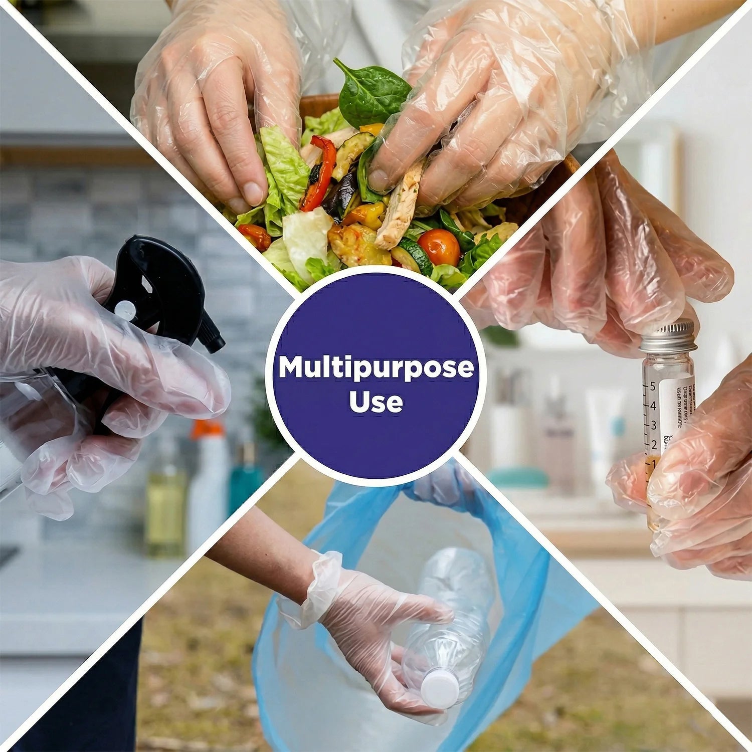 Transparent disposable gloves for household use