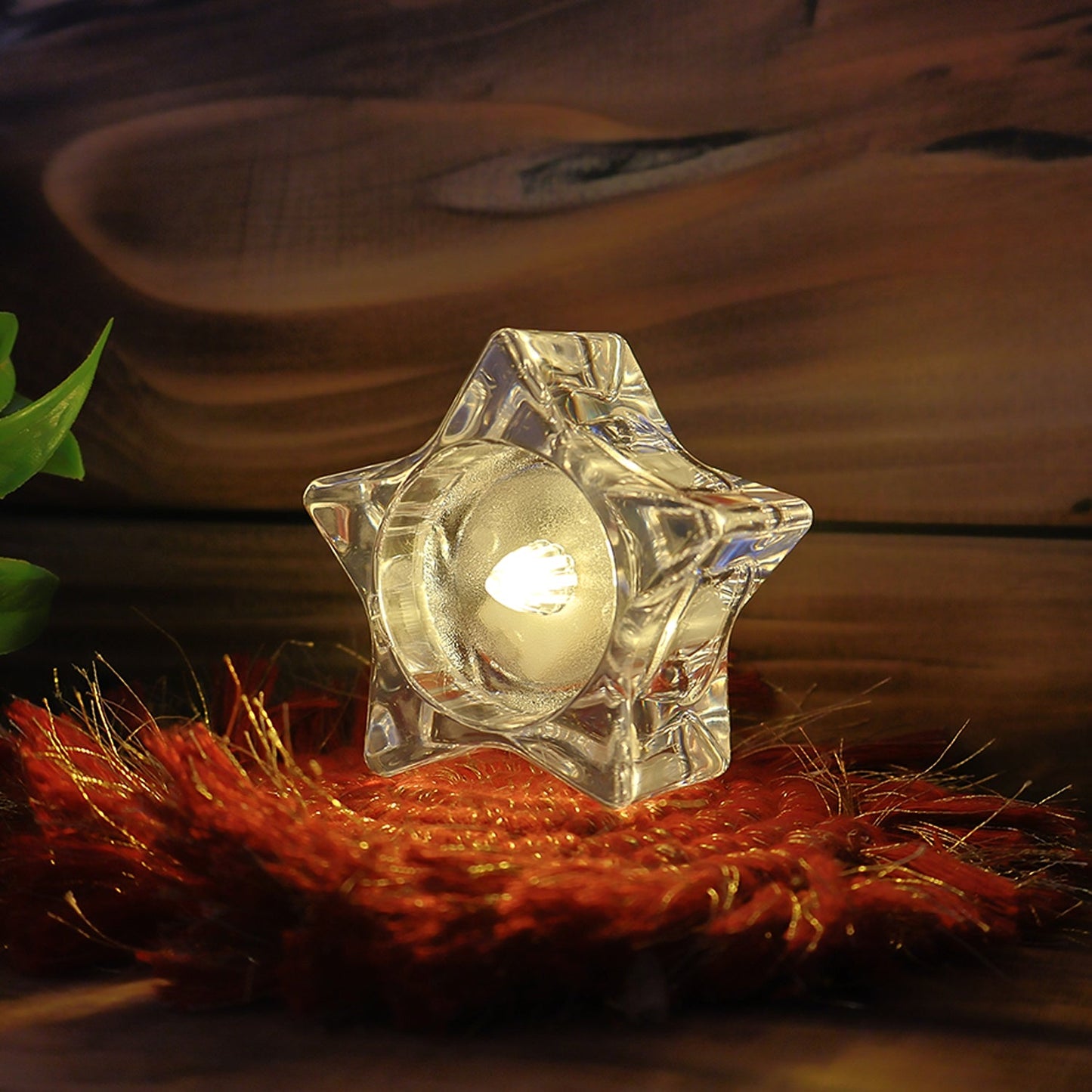 Set of star design flameless LED candles for living room decor