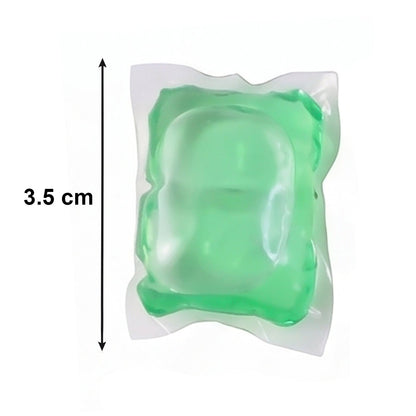 Pods arranged showing plant-based detergent capsules