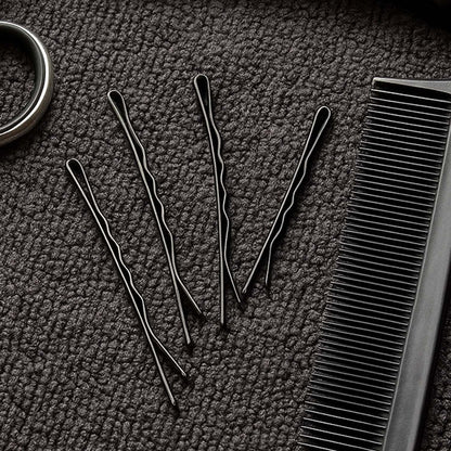 Set of 24 large black hair bobby pins ideal for hairstyling and sectioning