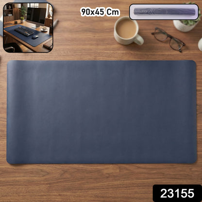 Extended desk mouse pad in leather finish for office or gaming